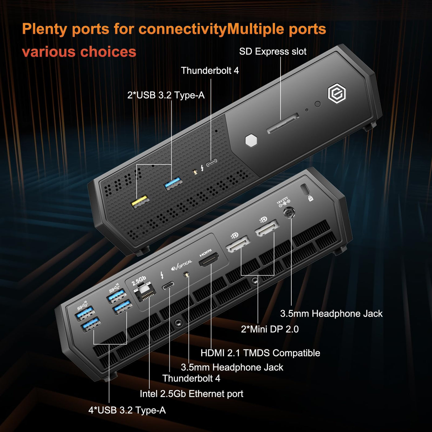Intel NUC 12 Enthusiast Mini Gaming PC Serpent Canyon, 32GB RAM & 1TB SSD, Intel Core i7-12700H Prozessor (24M Cache, bis zu 4,70 GHz), Intel Arc A770M Grafik mit 16GB GDDR6 VRAM (NUC12SNKi72)