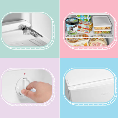 Comfee Freistehend, RCU40WH2(E) Mini Gefrierschrank/31L / 4-Sterne-Gefrierfach/Kompakte Größe/Reversibles Türscharnier/Verstellbare Standfüße / 147kWh/Jahr/Weiß