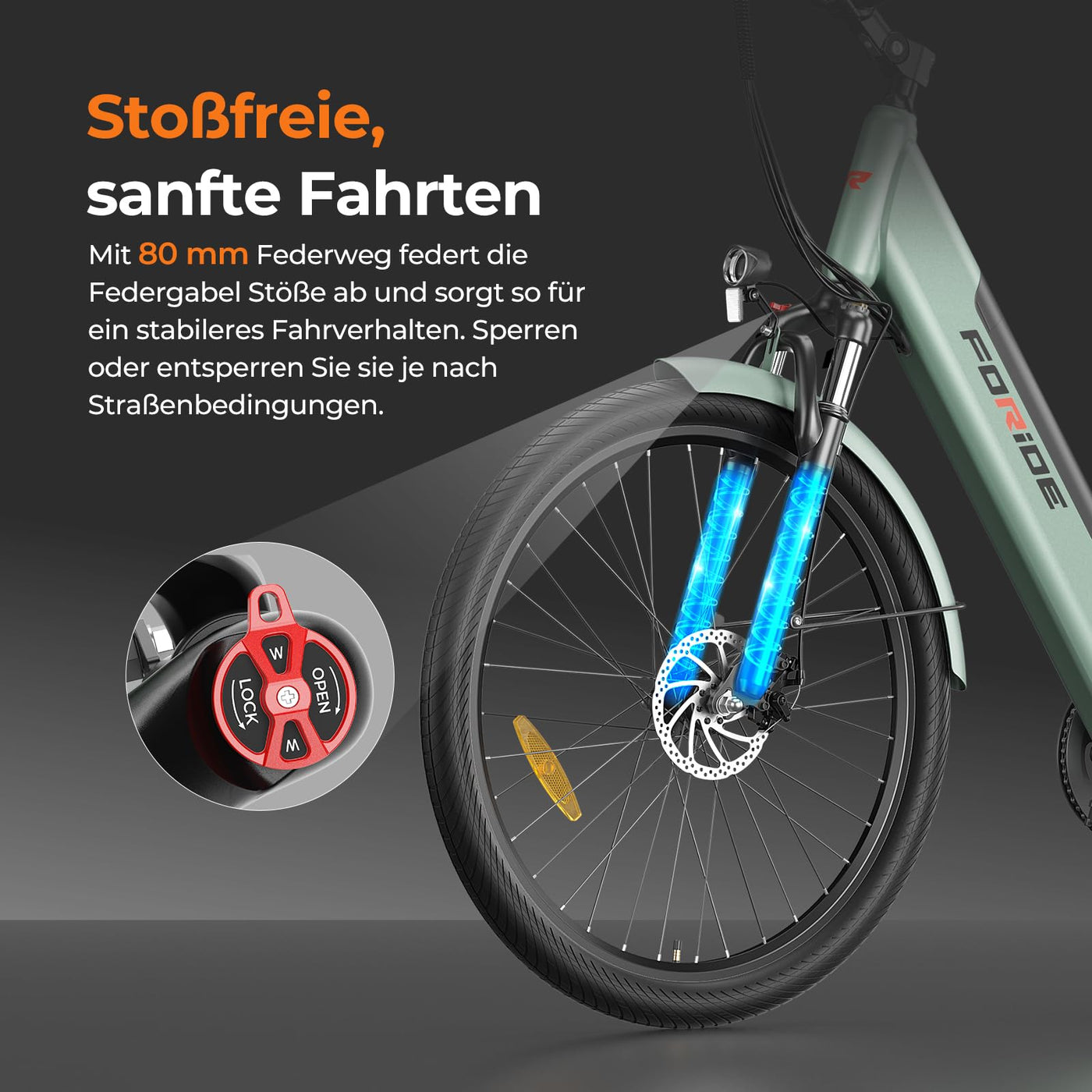 Foride Roamer 1 ST 27,5" E-Bike für Erwachsene, 7 Gang Elektrofahrrad mit Austauschbarem 36V 13Ah Akku, 250W Motor, 25 km/h und 100km Reichweite E-Bike Damen Herren für Städtische Pendler (Grau)