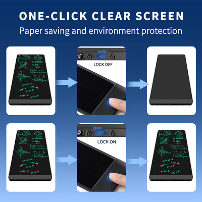 LONGTOO LCD-Schreibtablett, digitaler Vollbild-Notizblock für Erwachsene und Kinder, wiederverwendbarer Notizblock mit Hallenschalter, Zeichnen, Notizen machen und Nachrichten hinterlassen, 16,5 cm,