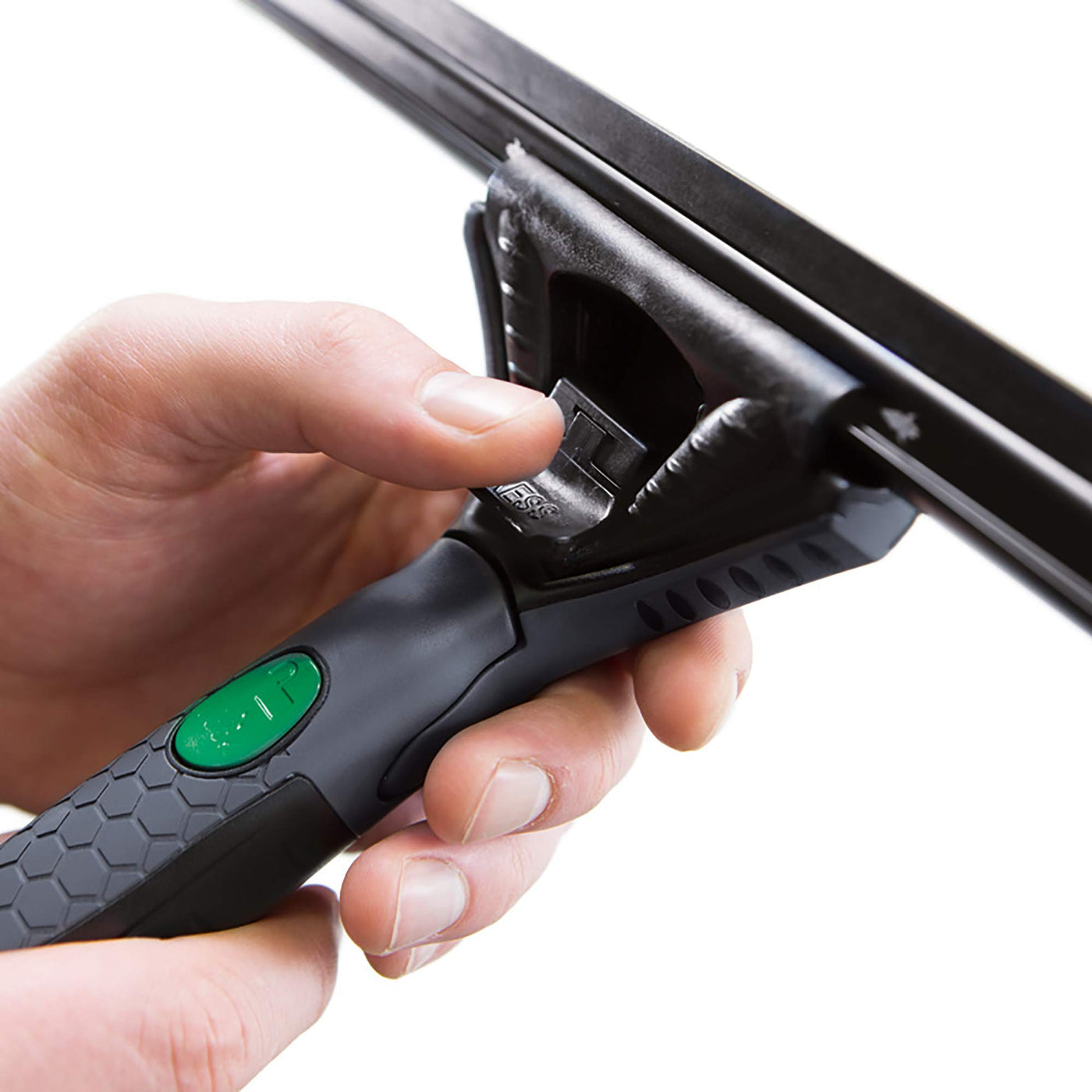 UNGER ErgoTec Ninja Fensterwischer 40° (Breite 45 cm, ergonomischer Griff, mit Soft-Gummi, Zwei Gummi Positionen, Fensterabzieher mit Schwenkfunktion) EN450