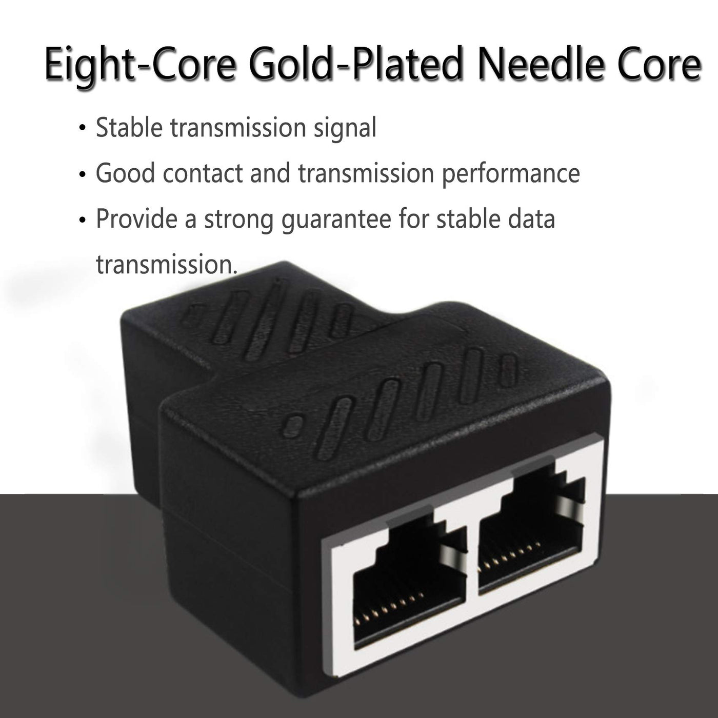 Jaimela 2 Pack LAN Splitter Verteiler, RJ45 LAN Splitter, LAN Splitter 1 auf 2 Gleichzeitig Adapter, Ethernet Splitter Netzwerk Verlängerungen Adapter für Ethernet CAT 5/6/7/8 Kable