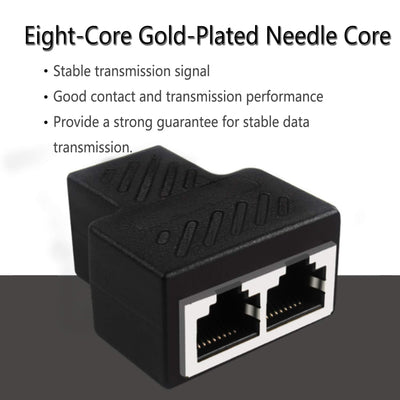 Jaimela 2 Pack LAN Splitter Verteiler, RJ45 LAN Splitter, LAN Splitter 1 auf 2 Gleichzeitig Adapter, Ethernet Splitter Netzwerk Verlängerungen Adapter für Ethernet CAT 5/6/7/8 Kable
