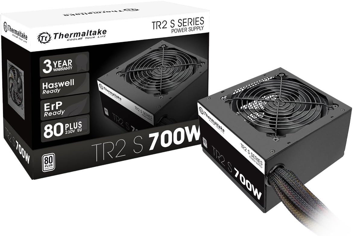 Thermaltake TR2 S 700W | PC-ATX-Netzteil | 80-Plus | leiser 120 Lüfter | EU zertifiziert | schwarz