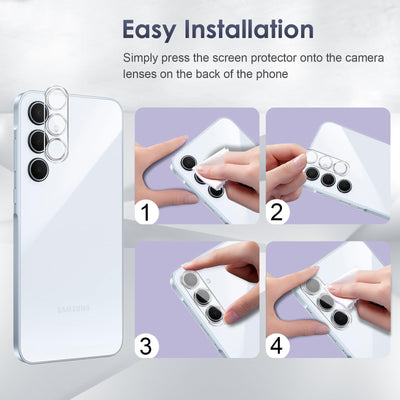 Kiewhay Schutzfolie Kompatibel mit Samsung Galaxy A35 5G Displayschutzfolie 6,6'', 3x Schutzfolie + 2x Kamera Schutzfolie, [9H Härte] [Keine Blasen] 99,99% HD Glasfolie - 5 Stück
