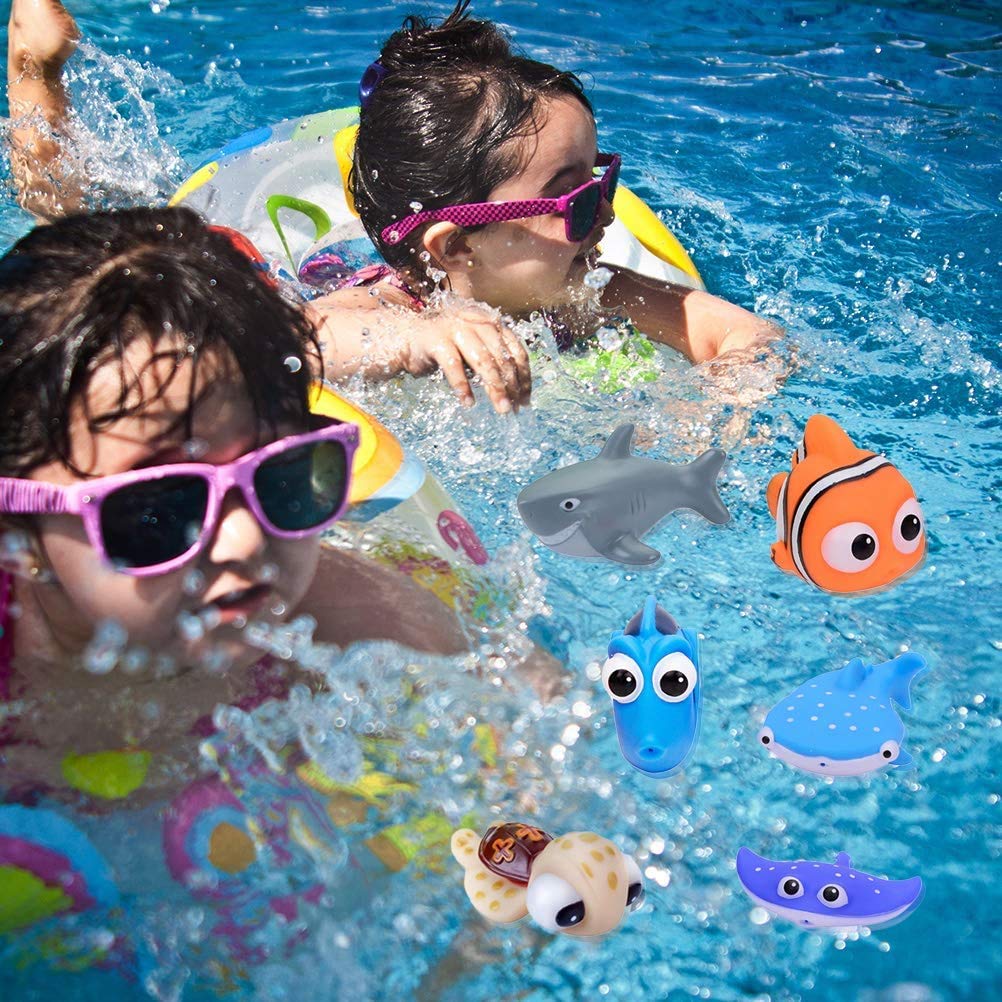 Baby Badespielzeug, Finden Dory Nemo Spritzen Spielzeug Bath Squirters Badespielzeug für Baby- und Kleinkindspielzeug Duschen und Schwimmen (6 Stück)