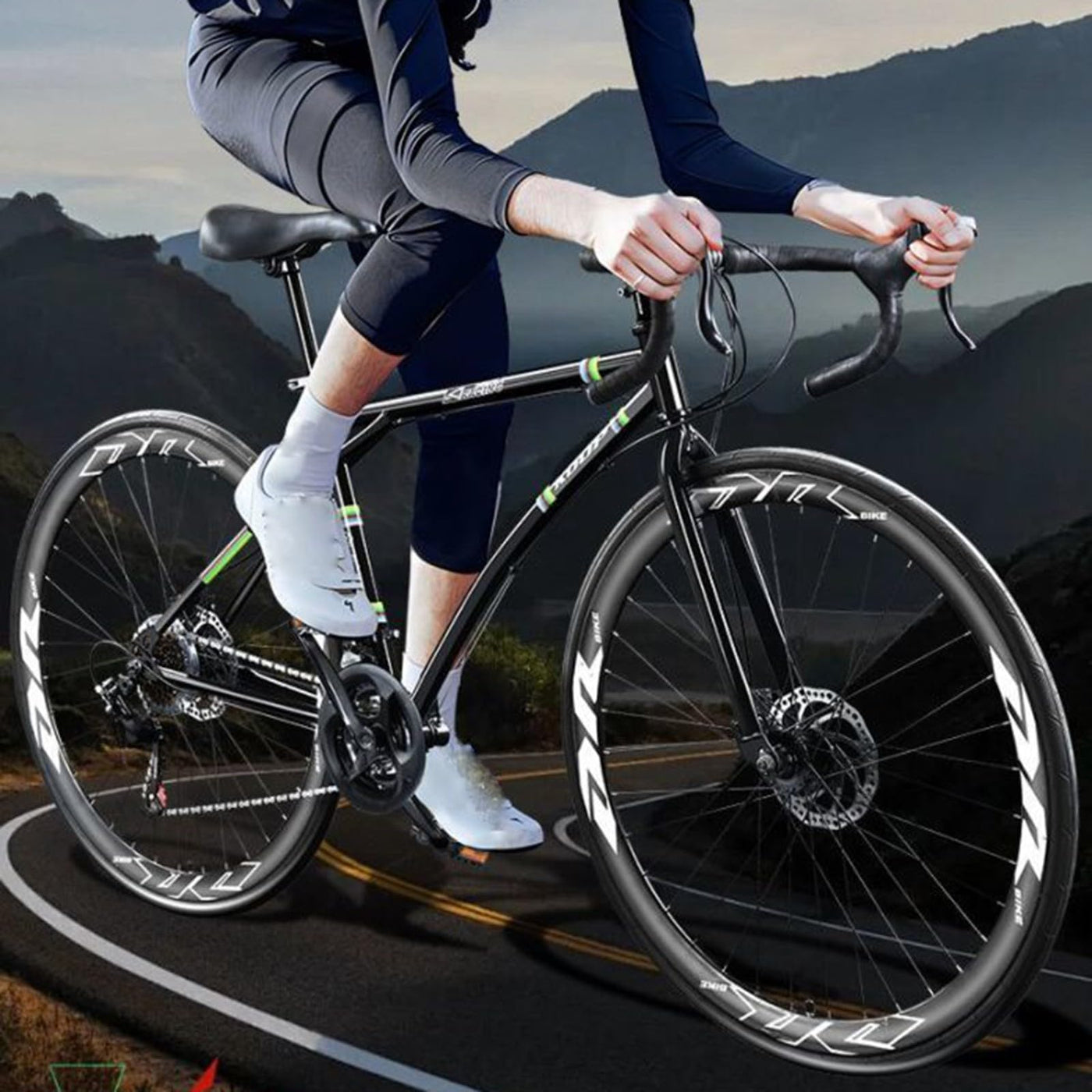 Rennrad Mountainbike 7 Gang 24 Gang Leichtes Studentenpendel Jugendlenkerrennen C,24-Speed