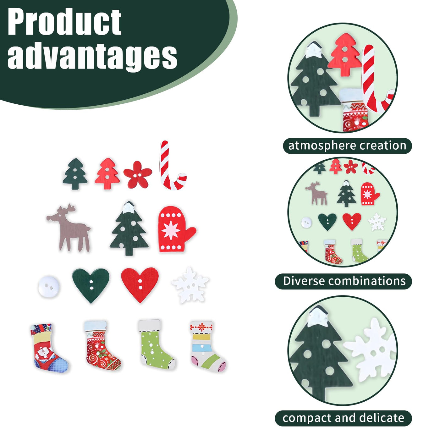 100 Stück Tischdeko Weihnachten,Streudeko Weihnachten Holz Konfetti Tisch,Weihnachts Basteln Weihnachtskonfetti Deko,Christmas Bastel Rentier Schneeflocken Tischschmuck für Party Geschenkkonfetti