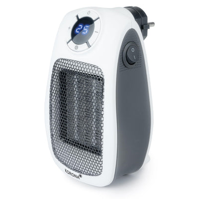 Korona 60010 Steckdosenheizer mit Frostwächter Funktion | 600 Watt | Digitales Display | Einstellbare Temperatur | Ideal für schnelle, punktgenaue Wärme in Räumen mit 10-20 m²