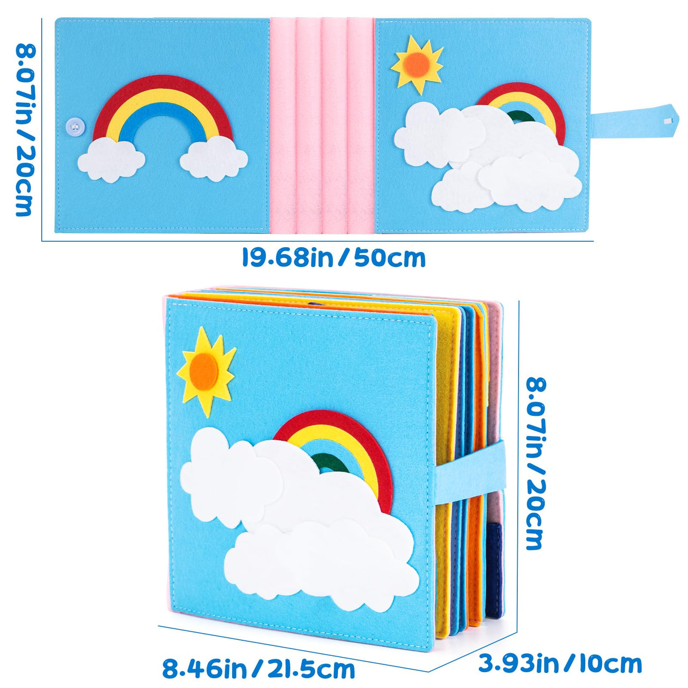 Gagotoy Quiet Book ab 1 2 Jahre, Montessori Spielzeug Activity Buch 3D Filz Sensorisches Busy Board, Weichem Stoff Früh Lernspielzeug für Baby Kleinkinder ab 1 2 3 Jahre