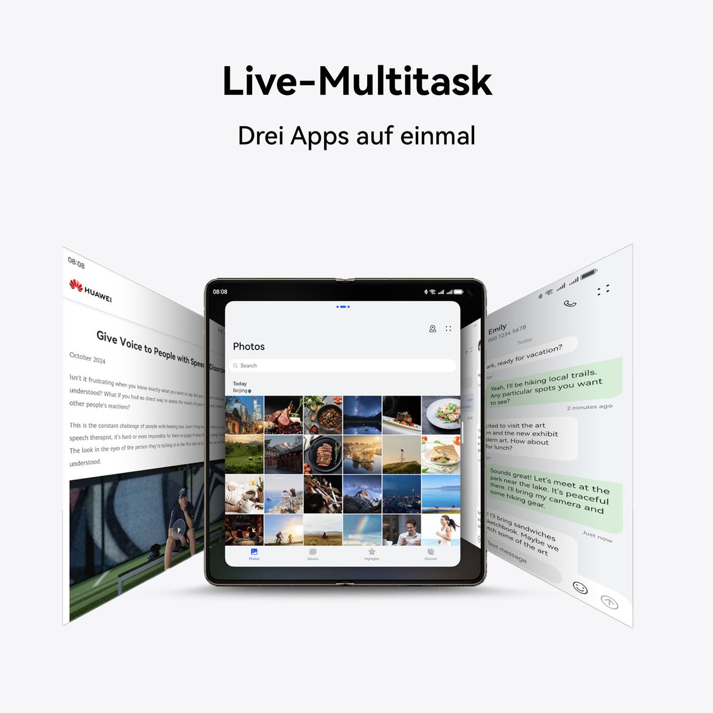 Huawei Mate X6, 12+512G,klappbare Form, Ultraschlank und robust, Ultra Chroma Kamera,Kunlun Glass™ der 2. Generation,Huawei X-True™ Display,Live-Multitask, Lange Akkulaufzeit,Nebula Red