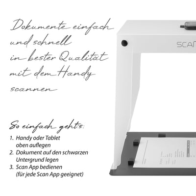 SCANLIO Pro Scanbox, Faltbare Handy Scanner Halterung, Smartphone Scanhilfe Dokumentenscanner und mobiler Scanstand (2X)