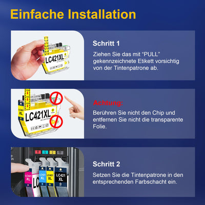 ColorKing LC421XL LC-421XLVAL Tintenpatronen Kompatibel für Brother LC421 XL LC 421 LC-421VAL Multipack für Brother DCP-J1050DW Patronen DCP-J1140DW MFC-J1010DW DCP-J1800DW DCP J1050DW Druckerpatronen