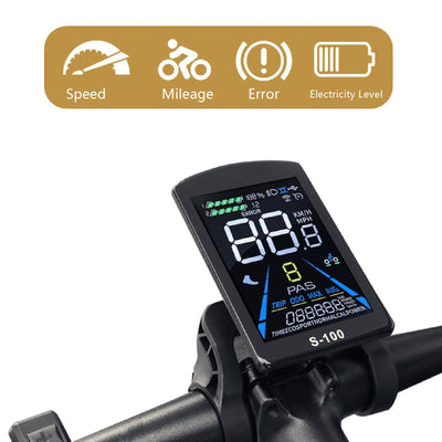 MechKit E-Bike Motor Controller Kit, 36V 48V 250W 350W 15A Motor Controller S100 Farb LCD Anzeigefeld Daumengas Power Assist Sensor und 2 in 1 Anschlusskabel für Elektrofahrrad Elektroroller