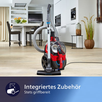 Philips Domestic Appliances FC9729/09 beutelloser Staubsauger PowerPro Expert (900 W, 2 L Staubvolumen, integriertes Zubehör) rot
