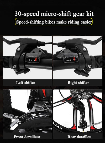 Wmmner Mountainbike 26 Zoll Carbonstahl Scheibenbremse Speed Mountainbike Schüler Männer Und Frauen Fahrrad Fahrrad Höhenverstellbar/B/26 Zoll 21-Gang