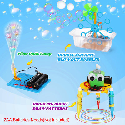 Wissenschaft Experimente Kit für Kinder 8-12, Elektronik Bausatz Roboter Kit Spielzeug, Elektro Baukasten, STEM Experimentierkasten Aktivitäten Lernen Spielzeug ab 8 Jahre Jungen (6 in 1)