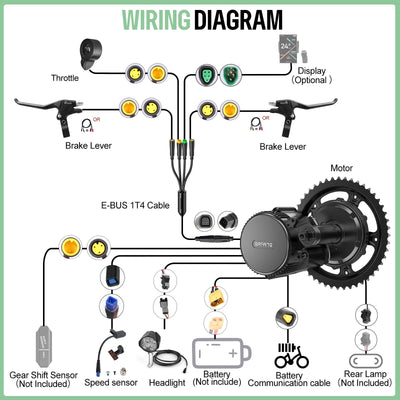 BAFANG 48V 750W Mittelmotor BBS02B Mid Motor CAN Protokoll Elektrofahrrad Umrüstsatz mit 52V20Ah Unterrohr-Akku,EKD01 Display und 44T Kettenblatt E-Bike Umrüstsatz für BB68-73mm