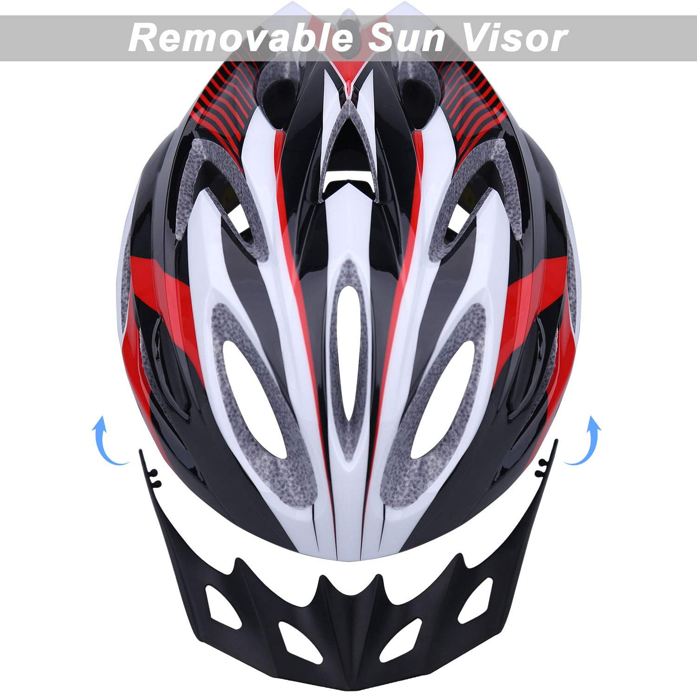 Shinmax Fahrradhelm,Fahrradhelm Herren Damen mit Visier Abnehmbarer EPS Körper+PC Schale MTB Mountainbike Helm für Erwachsene Unisex Radhelm 18 Lüftungslöcher Verstellbarer Größe 57-62cm
