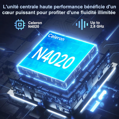 NOTODD 2025 Laptop 14 Zoll Win 11 Pro 6GB RAM 256GB SSD Unterstützung 1TB (TF 1TB) 5000mAh Notebook Celeron N4020 (bis2.8GHz) 1920x1080p 5G WiFi Deutscher Tastaturschutz und kabellose Maus-Silver