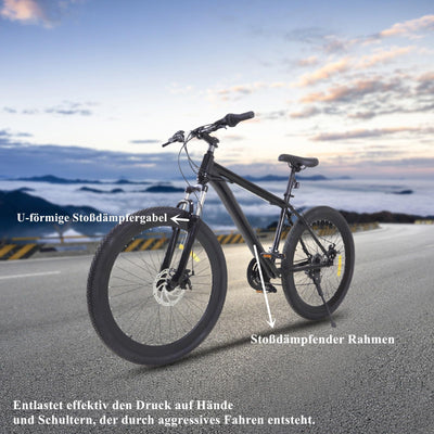 Chynalys Mountainbike 26 Zoll Premium Mountainbike 21 Gang Schaltung, Doppelscheibenbremse Fahrrad Herren Bike für alle Arten von Straßen, MTB Fahrrad für Mädchen Jungen Herren und Damen.
