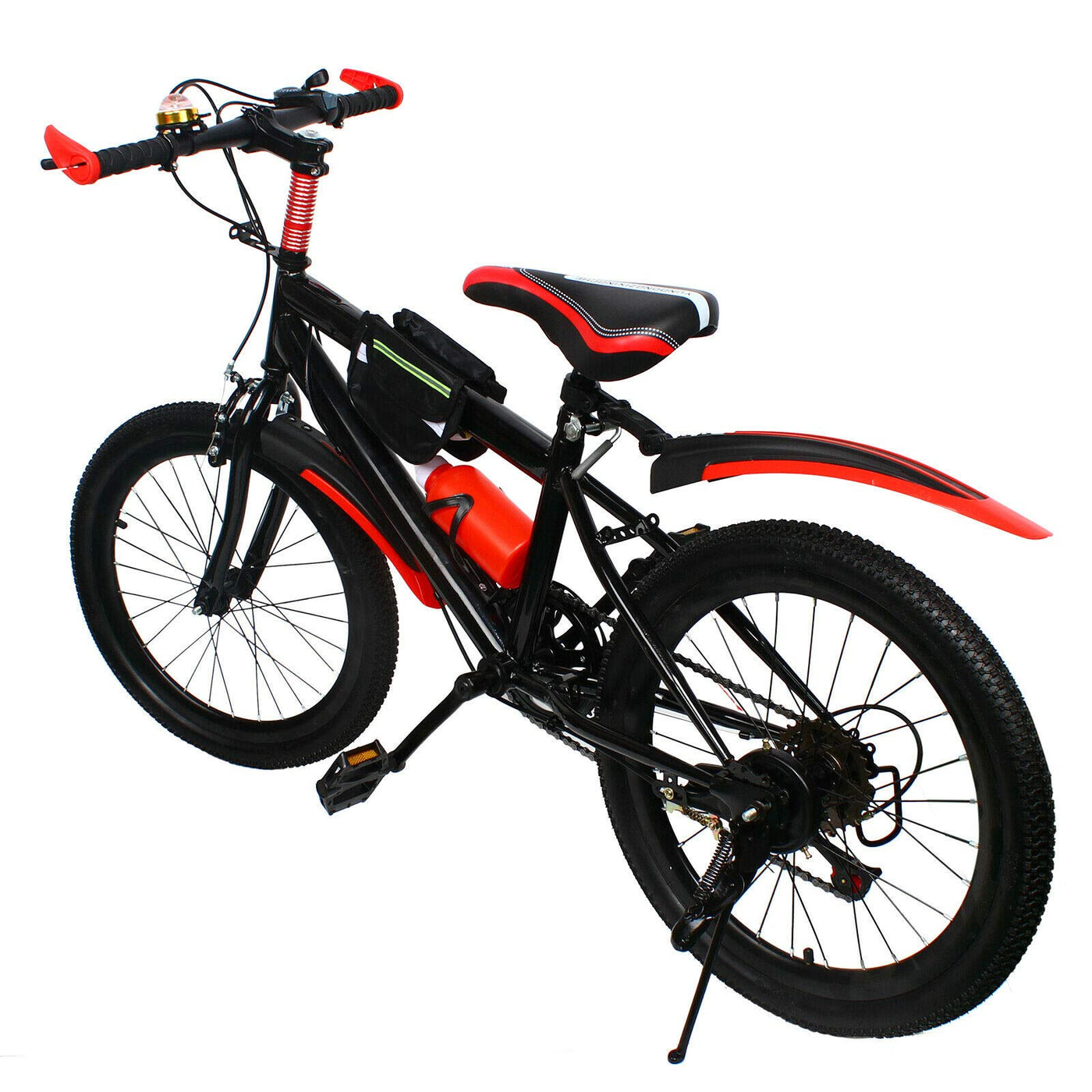 Lightakai Kinderfahrrad 20 Zoll, Mountainbike 6 Gang MTB Bike, Hartstahl Fahrrad Mit Doppelscheibenbremse für Mädchen Jungen (Rot)