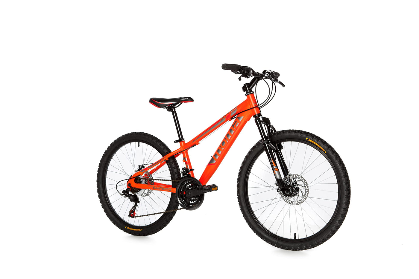 Moma Bikes MTB Kinder Fahrrad, GTT24”, , Aluminium, SHIMANO 21 Gänge, Scheiben Bremsen, Vorne Federung