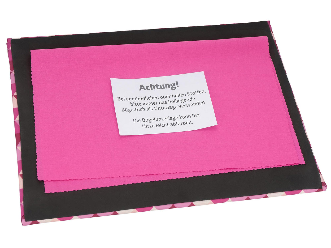 SEMPLIX Bügel Set – Bügelunterlage mit rutschhemmender Rückseite 30 x 40 cm/Mini Bügeleisenablage 10,5 x 15,5 cm/Minibügeleisen von Prym (Beere/rosa)