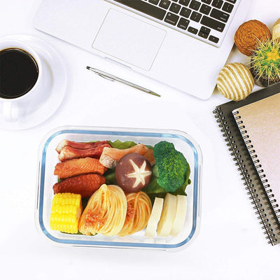 M MCIRCO 8 Packs 860 ml Glas-Frischhaltedosen Set für Lebensmittel, Spülmaschinen, Mikrowellen & Gefrierschrankfreundlich - Auslaufsicher,