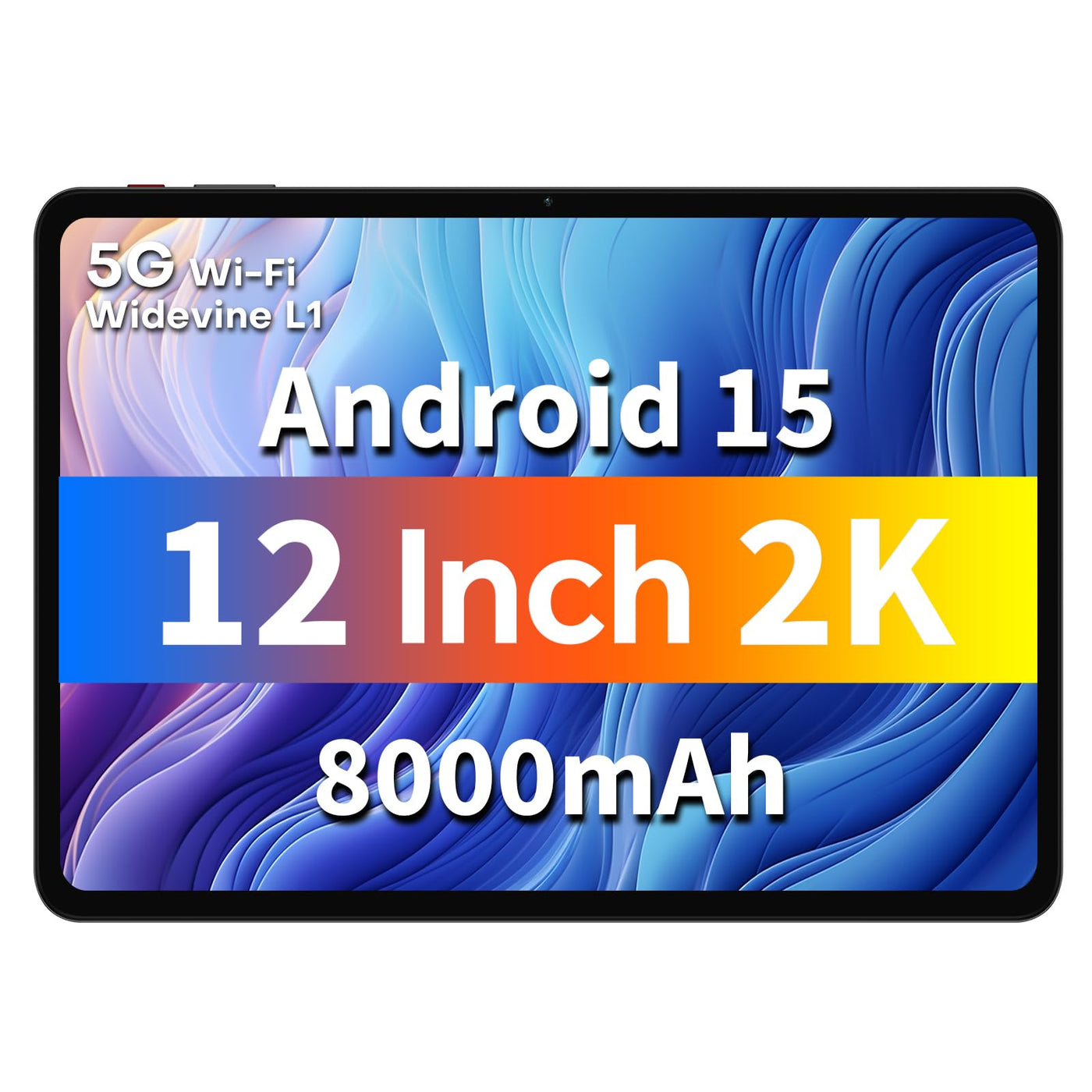 ODEA Tablet 12 Zoll Android 15, A12 Tablets 2K (2000x1200) Großes Display, 8000mAh, T606 Octa-Core, 12GB RAM 128GB ROM(2TB TF), 13MP+8MP, GPS, Widevine L1, GMS, 5GHz WLAN, BT5.0 [2025]