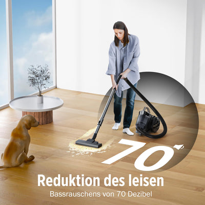 Tisoutec Beutelloser Staubsauger ohne Beutel,900W Staubsauger|70dB|Bodenstaubsauger|HEPA Filter Bodendüse für Parkett,Teppich,Fliesen,leistungsstarker Staubsauger mit 5m Kabel=13m Aktionsradius 2,2L