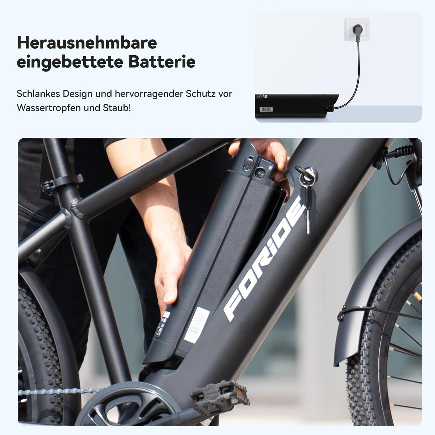 Foride Roamer 1 27,5" E-Bike für Erwachsene, 7 Gang Elektrofahrrad mit Austauschbarem 36V 13Ah Akku, 250W Motor, 25 km/h und 100km Reichweite E-Bike Damen Herren für Städtische Pendler