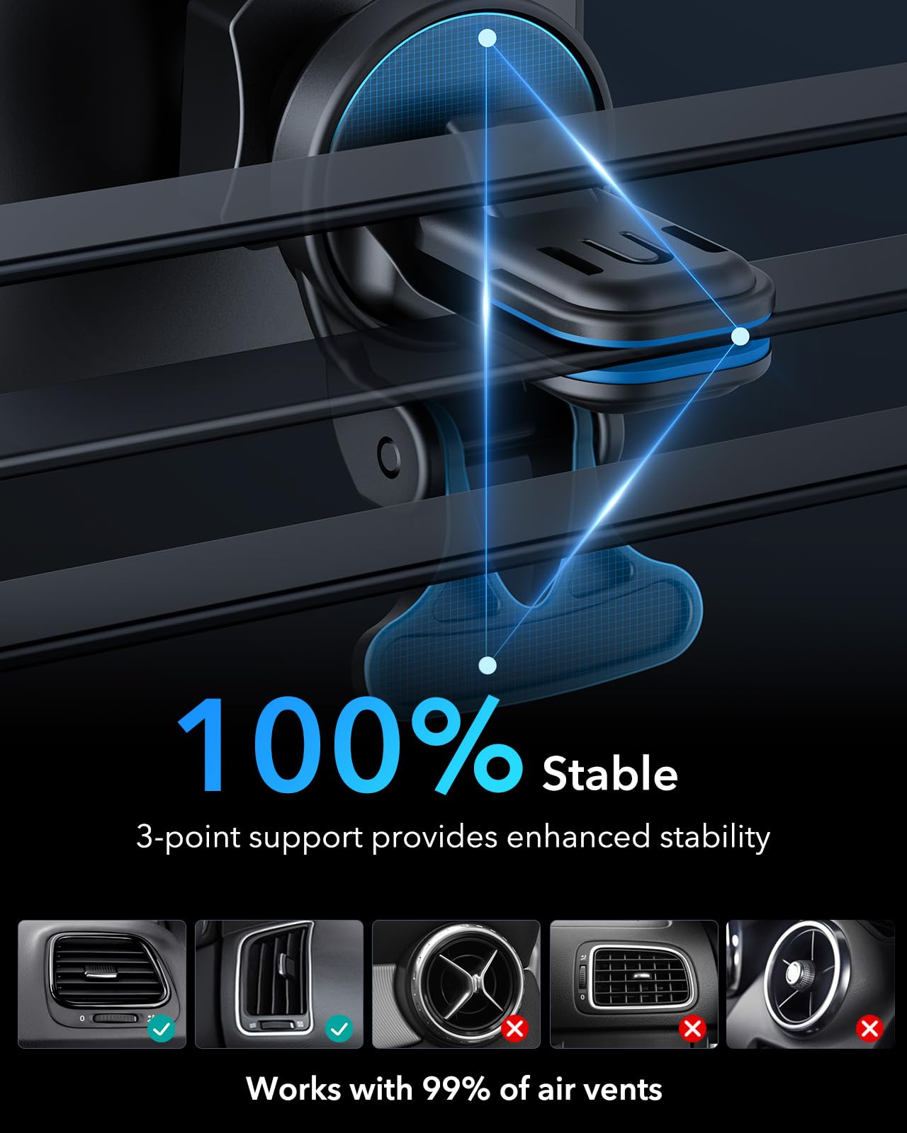 ESR 15W für Magsafe Autohalterung mit Ladefunktion, Handyhalterung Auto Ladegerät, Magnet Kabellose Handyhalterung Auto mit Ladefunktion für iPhone Air/17/16/15/14/13/12, Galaxy S25, Schnellladung