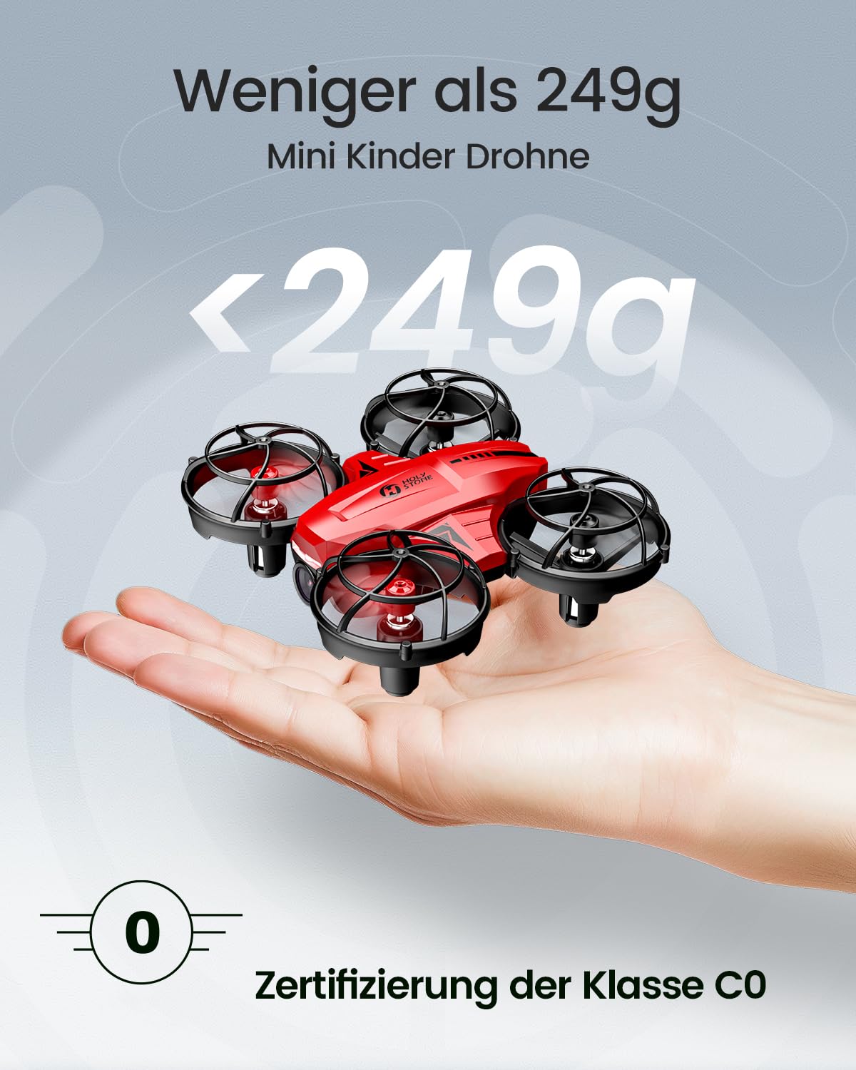 Holy Stone HS420 Mini Drohne mit HD 1080P Einstellbarer Kamera,mit 2 Steuerungsmodi,Not Aus,Umkreisen,360°Flip,Headless Modus,2 Geschwindigkeiten Geschenk für Anfänger Kinder,co