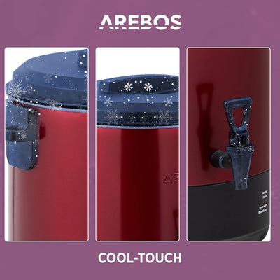 Arebos Einkochautomat 1800 W | Einkochtopf 28 L | mit Timer, Thermostat & Überhitzungsschutz | stufenlose Temperatureinstellung 30-110 °C| Zeitschaltuhr 20-120 min.| Glühweinkocher Heißgetränkeautomat
