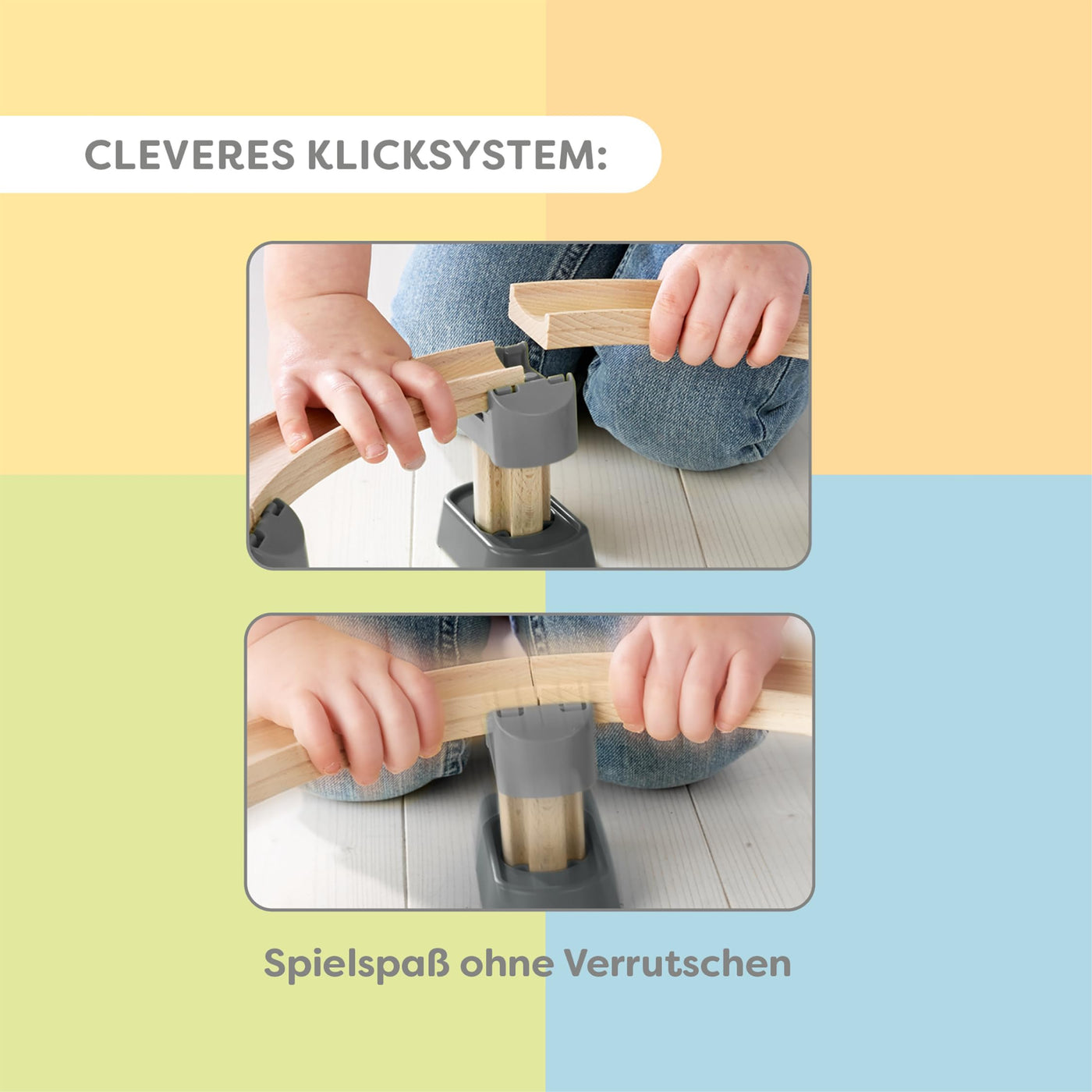 HABA Kullerbü Kugelbahn Step-by-Step – Cleveres Klicksystem für stabilen Spielspaß – Murmelbahn ab 12 Monaten – Kombinierbar mit Allen Kullerbü-Bahnen – 2012252001