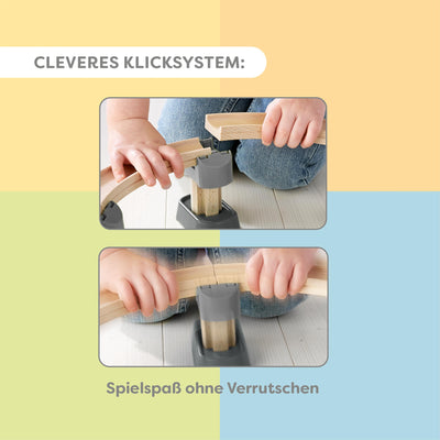 HABA Kullerbü Kugelbahn Step-by-Step – Cleveres Klicksystem für stabilen Spielspaß – Murmelbahn ab 12 Monaten – Kombinierbar mit Allen Kullerbü-Bahnen – 2012252001