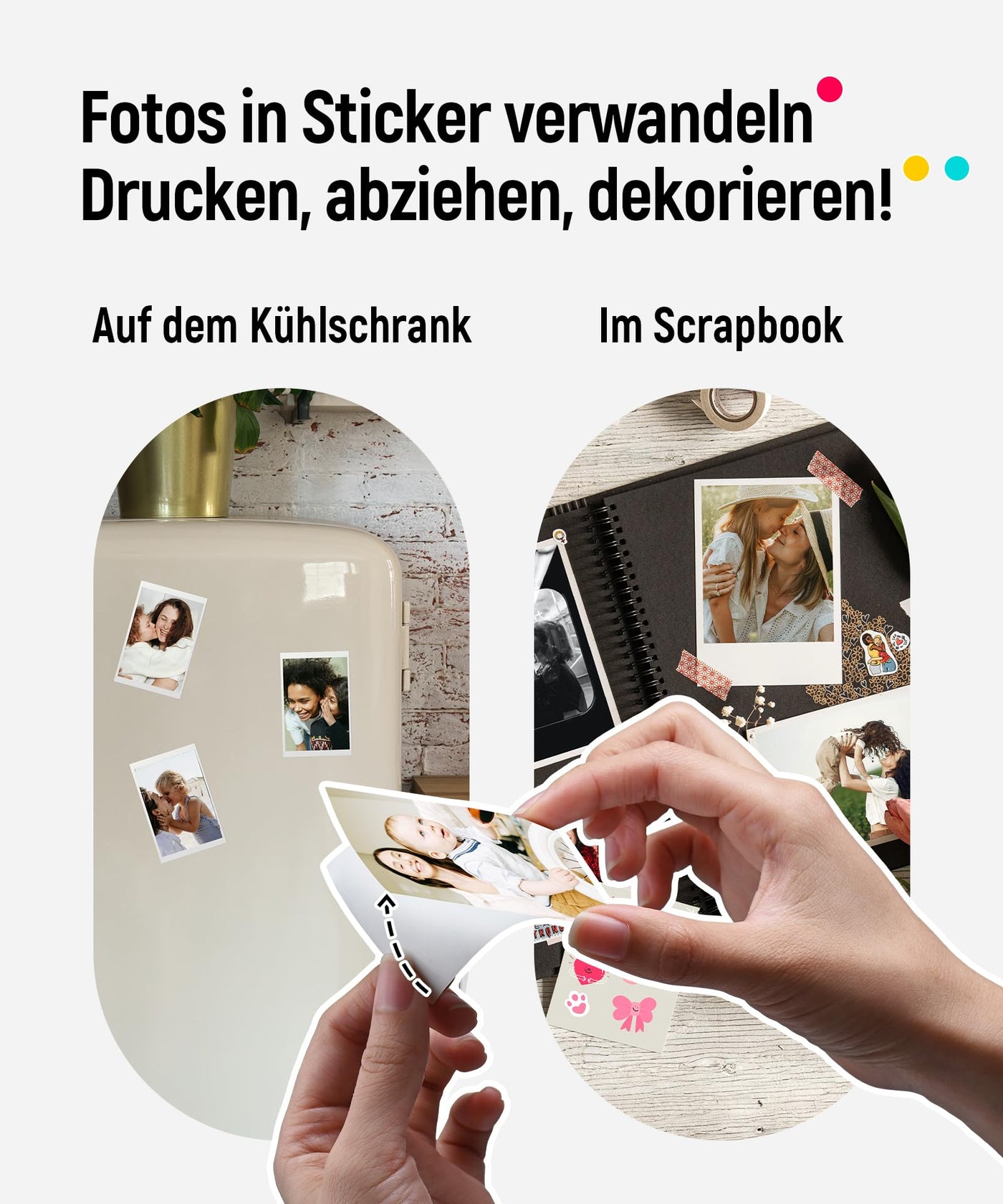 Liene Pearl K100 2x3 Tragbarer Fotodrucker mit 50 Blatt Zink Selbstklebendes Fotopapier, Bluetooth 5.0, Kleiner, für iOS & Android Smartphone, Mini Sofortbilddrucker für iPhone (Rosa)