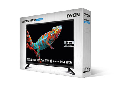 DYON Enter 32 Pro X2 80 cm (32 Zoll) Fernseher (Triple Tuner (DVB-C/-S2/-T2), Hotelmodus, USB-Media Play.) [Modelljahr 2022], Schwarz…