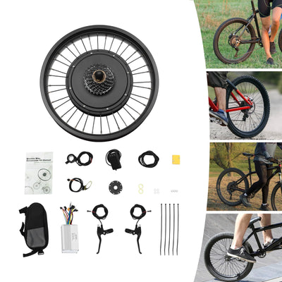 20 Zoll Fat-Bike Fatbike Umbausatz 48V 1000W Hinterrad E-Bike Bürstenloser Motor Kit mit LCD Display und Daumen-Drehknopf, Electric Bicycle Conversion Kit