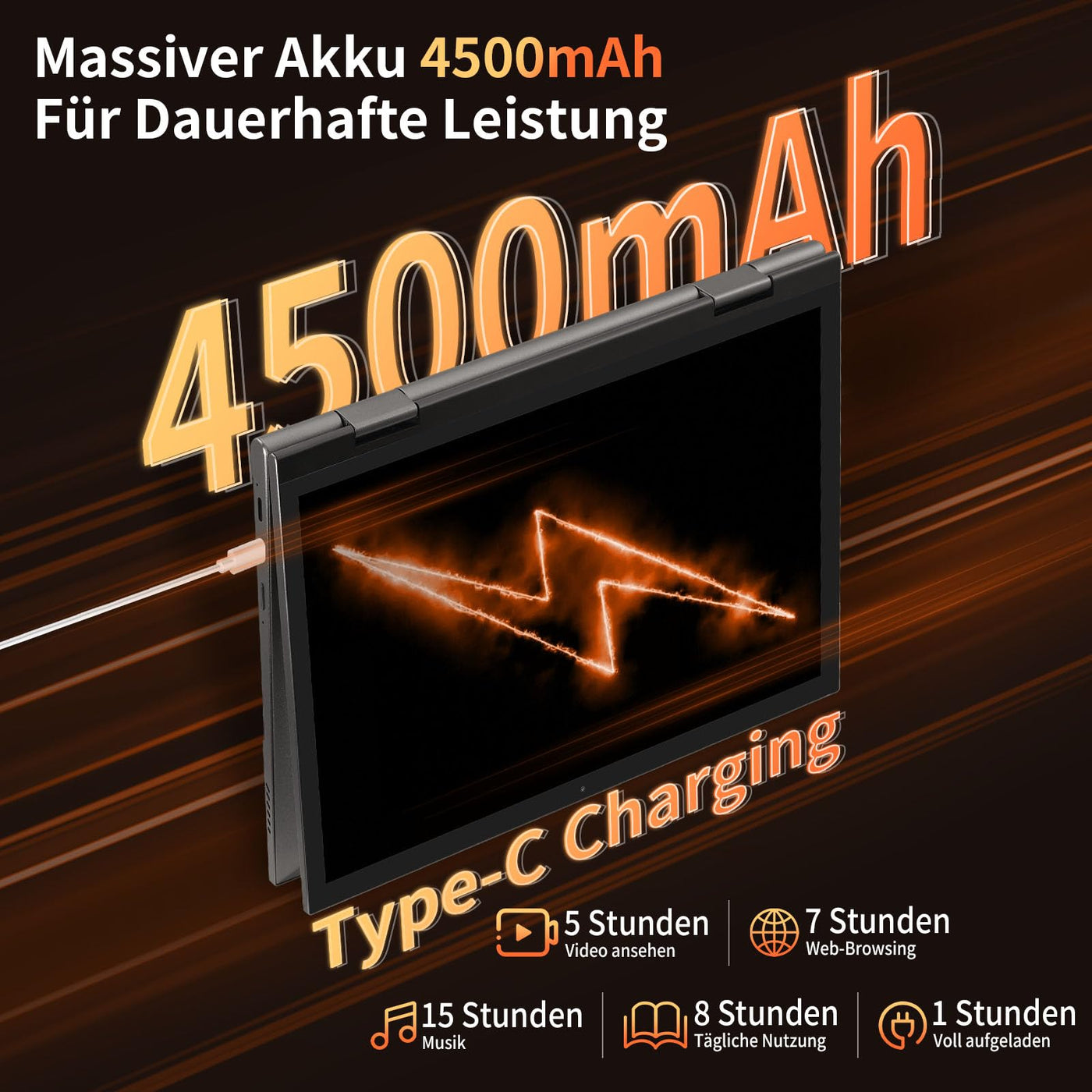 LONGEVINCE Mini Laptop, 10,95 Zoll Ultrabook Laptop, 2000 * 1200 Touch Display, Celeron N95 (bis zu 3,4 GHz),16 GB DDR5 RAM,Convertible,QWERTZ-Tastatur,Windows 11,2X Type-C,BT 5.0 (Grau, 16G+512G)