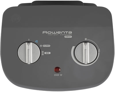 Rowenta SO2320 Instant Comfort Compact Heizlüfter | 2000 Watt | 2 Leistungsstufen | leise Heizung | kompakt | leicht zu transportieren | Auto Safety | Grau