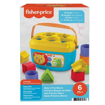 Fisher-Price Babys Erste Bausteine | Babyspielzeug ab 6 Monate, 9 Monate | Steckspiel ab 1 Jahr | Motorikspielzeug ab 6 Monate | Baby-Sortierspiel mit Sortierbox | Lern- & Formensortierspiel, FFC84