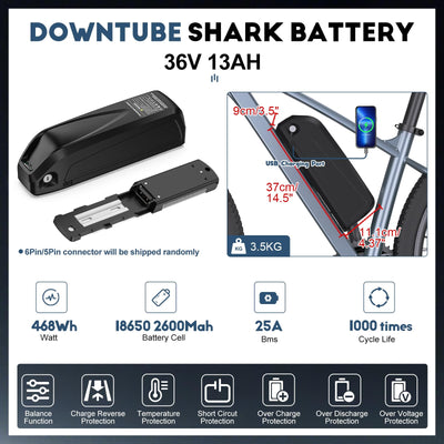 TSDZ Mittelmotor 36V 250W TSDZ2B mit EKD01 Mehrsprachig LCD Anzeige and 36V13ah Ebike Batterie, 2024 Version TSDZ2 Elektrofahrrad Umbausatz Drehmomentsensor Mittelmotor