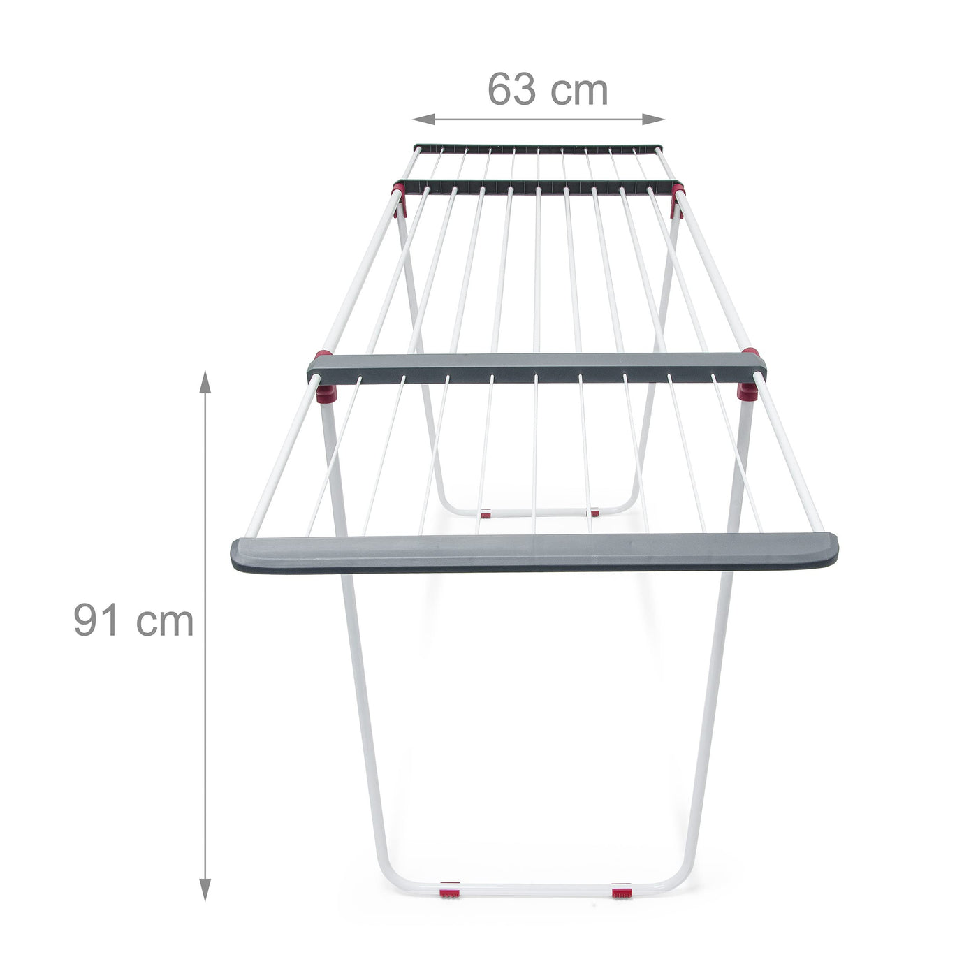 Relaxdays Trockenständer, ausziehbar, Eisen, Trockenlänge 18 m, Wäscheständer, HxBxT: ca. 91 x 199 x 63 cm, weiß