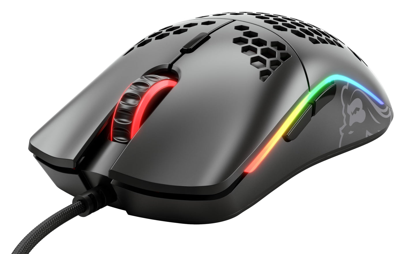 Glorious Gaming Model O- (Minus) Compact Wired Gaming Mouse – Im superleichten Wabendesign mit 58 g, RGB-Beleuchtung, Pixart 3360 Sensor, Omron-Schalter, beidhändig – Mattschwarz