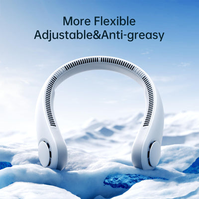 JISULIFE Tragbarer Hals-Ventilator, Hands Free Bladeless Fan, 4000 mAh Batteriebetriebener Tragbarer Persönlicher Ventilator, USB-Betriebener Schreibtisch-Ventilator, 5 Geschwindigkeiten - Grau
