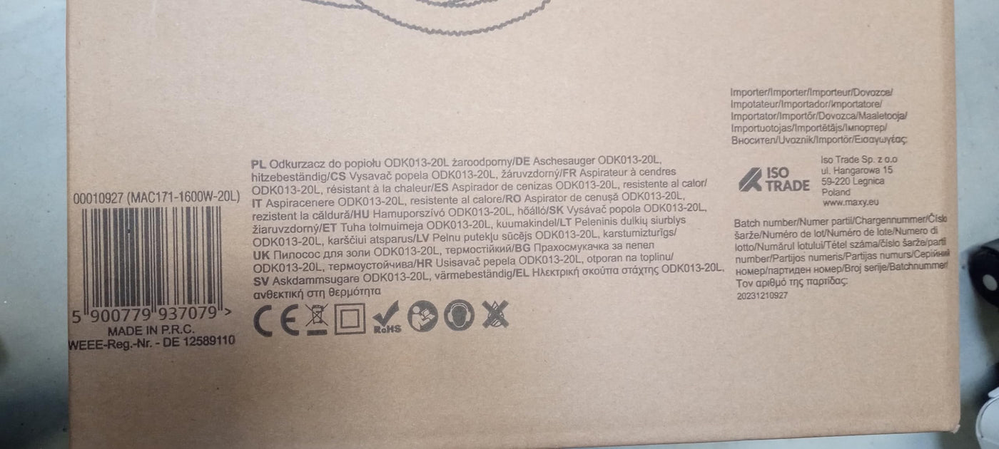 KAMINER Aschesauger Doppel-Filter-System kalte warme Asche Ofen 10927