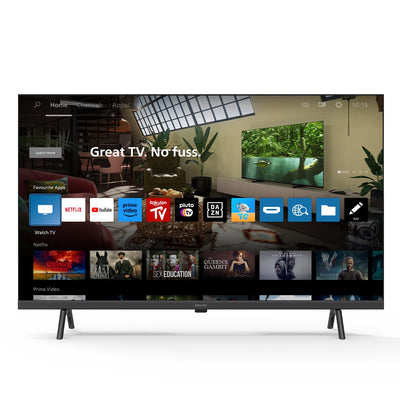 Philips 40PFS6009 FHD LED Smart TV - 40-Zoll Display mit Pixel-präziser, HD Titan OS Plattform und Dolby Digital - Funktioniert mit Alexa und Google Sprachassistent – Matt Schwarzer