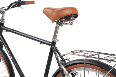 FabricBike Southken - City Bike 28 Zoll, Cityräder, klassisches Stadtrad, Fahrrad mit Korb, bequemer Sattel, 7-Gang-Schaltung (Southken Matte Black, L-58cm)